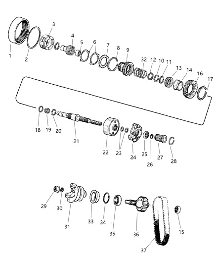 Clutch Oneway Diagram for 4897520AA