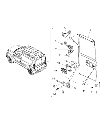 Hinge Door Lower Diagram for 68266419AA