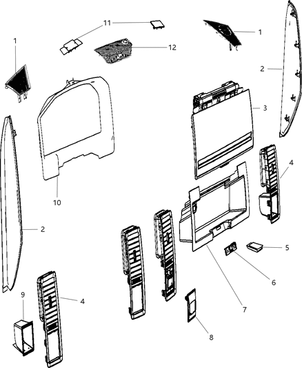 2004 Dodge Sprinter 3500 Cap Cowl Top Diagram for 1HR91XDVAC