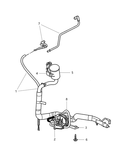 Harness Leak Detection Pump To Canister Diagram for 4612812AG