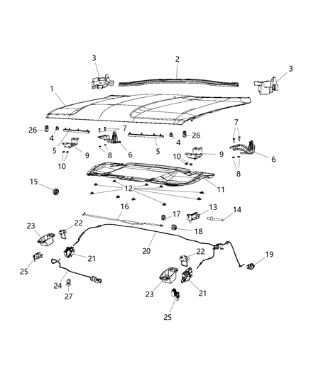 2004 Chrysler PT Cruiser Clip Cable Diagram for 6106196AA