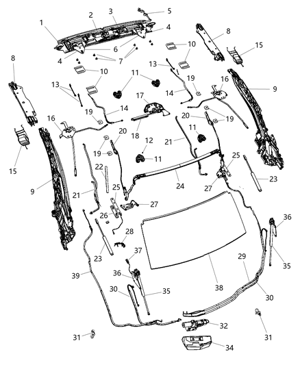 2002 Dodge Grand Caravan Bracket Bulkhead Diagram for 4389864AD