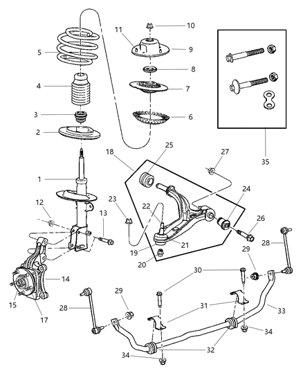Link Stabilizer Bar Diagram for 4743021AA
