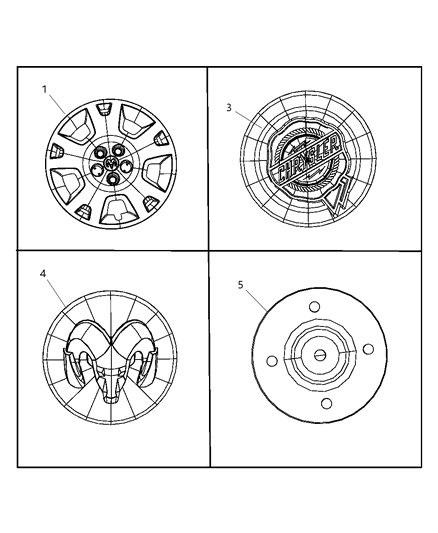 Cap Wheel Center Diagram for 1DJ99SZ0AA