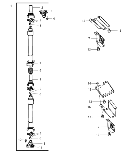 Universal Joint Kit Diagram for GR003521AB