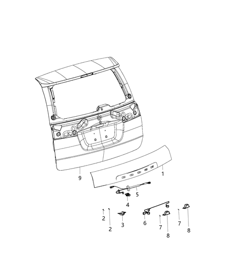 Handle Liftgate Diagram for 1SL16KBXAG