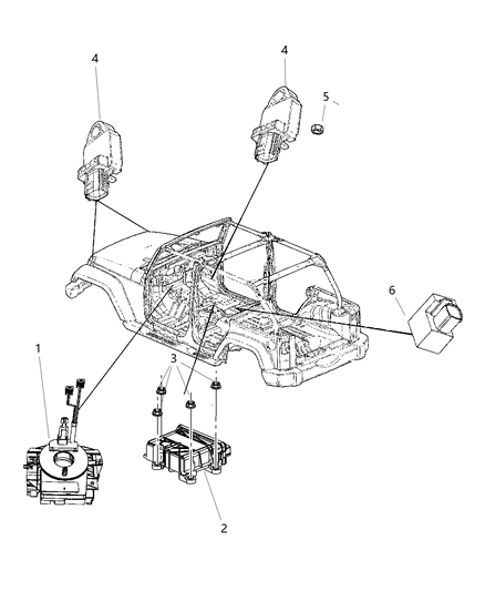 Module Occupant Restraint Diagram for 56054301AC