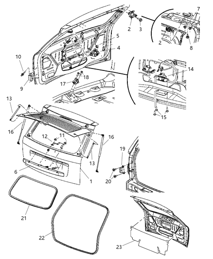 Bumper Liftgate Diagram for 4860873AC