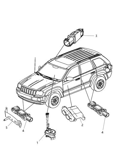 2009 Jeep Grand Cherokee Clockspring Steering Column Control Module Diagram for 68003216AF