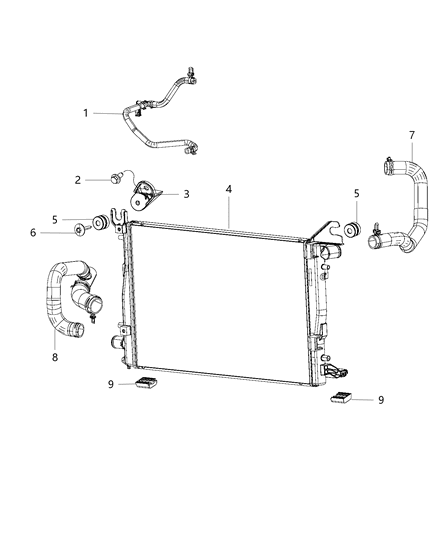 2007 Jeep Patriot Radiator Engine Cooling Diagram for 52014721AA