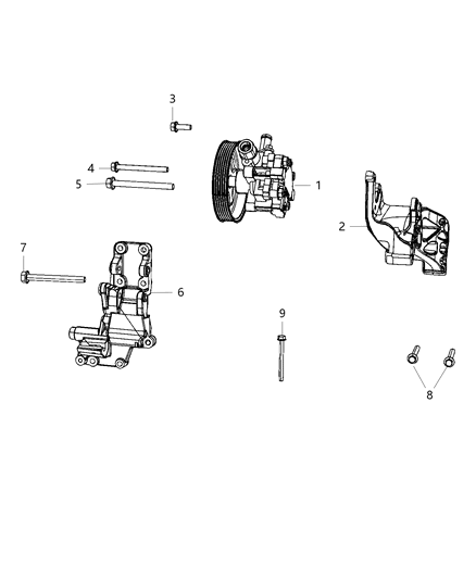 2004 Dodge Durango Pump Power Steering Diagram for R5151016AD