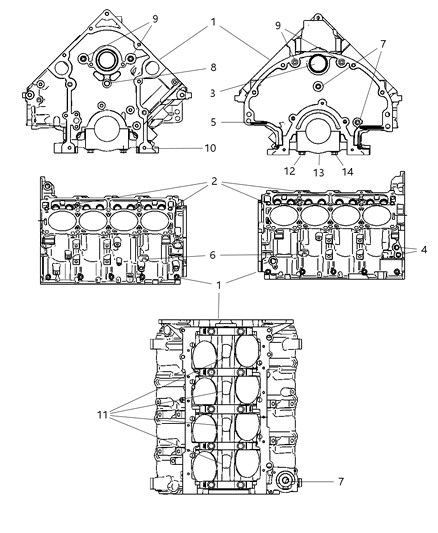 Engine Short Block See Note For Contents Diagram for 68044957AA