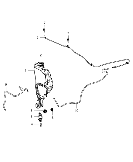 Pump Washer, Windshield Diagram for 68071576AA
