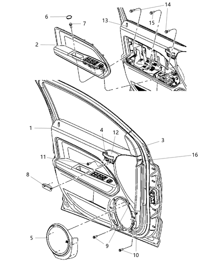 2015 Dodge Charger Bezel Lock Knob Diagram for 1KT491DKAB