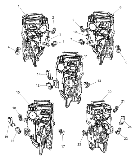 Clip Latch Link Pink Diagram for 4589509AA