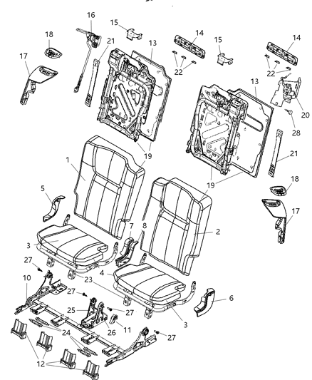 Shield Seat Left Seat Outer Pivot Shield Diagram for 1MS911DVAA