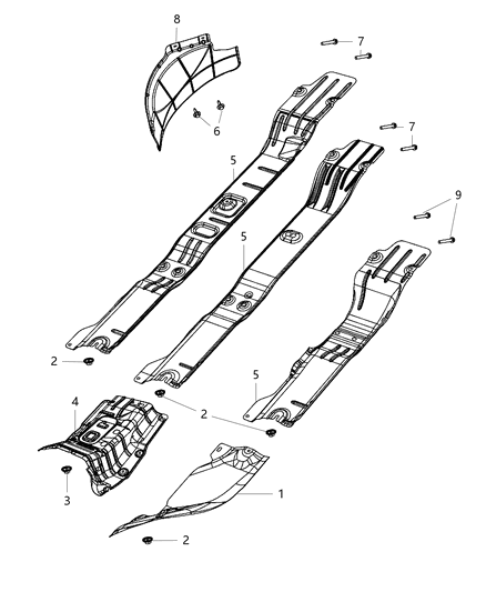 Shield Exhaust Front Pipe Or Converter Diagram for 55275778AE