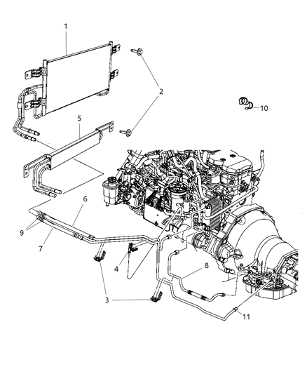 Cooler Transmission Oil Diagram for 52028915AE