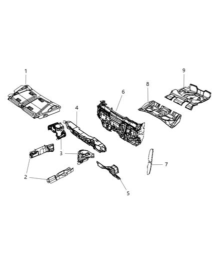Silencer Spare Tire Well Diagram for 4680622AA