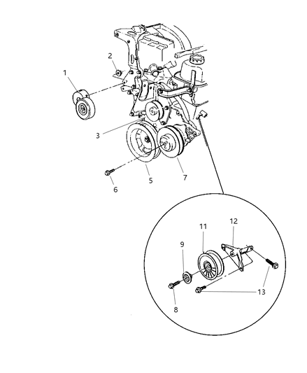 2006 Dodge Charger Tensioner Belt Diagram for 4612894AC
