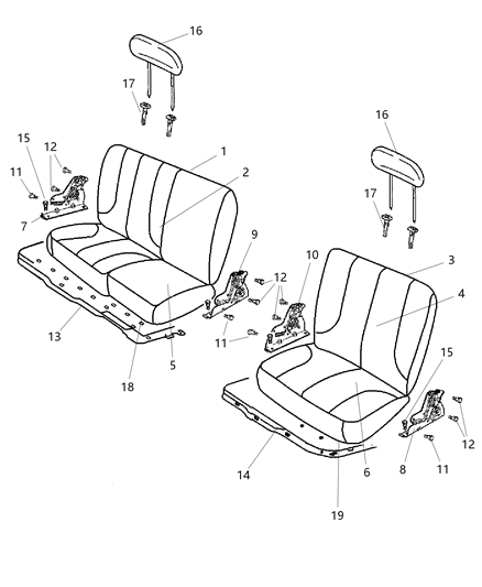 2011 Ram 3500 Cover Rear Seat Back 40%, Left Diagram for 1NN571K2AA