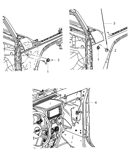 Antenna Base Cable And Bracket Diagram for 56040921AF