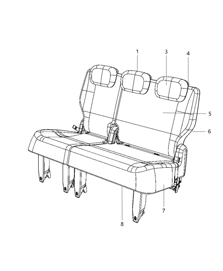2015 Chrysler Town & Country Cover Rear Seat Back Diagram for 1YK77DX9AA