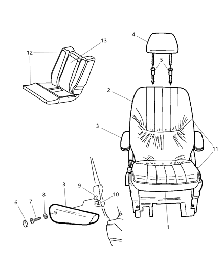 Cushion Quad Seat Diagram for 1HH131J3AA