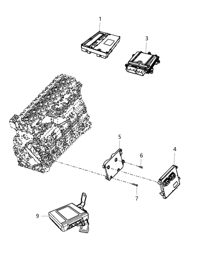 2013 Ram 3500 Module Engine Controller Diagram for 68170201AA