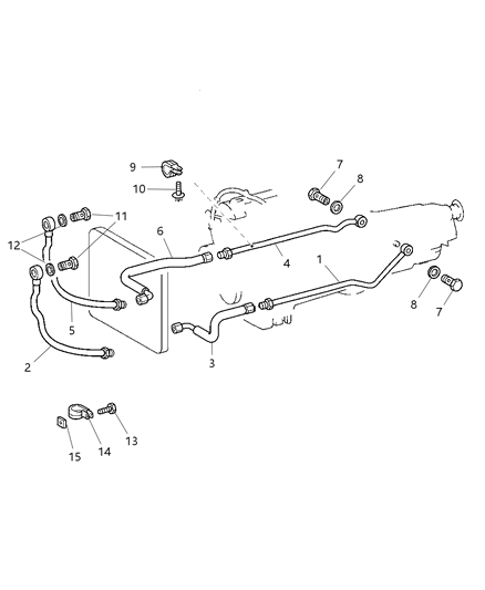 Hose Oil Cooler Return Diagram for 5097766AA