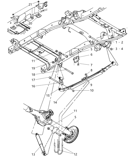 Spring Rear Leaf Diagram for 52113514AB