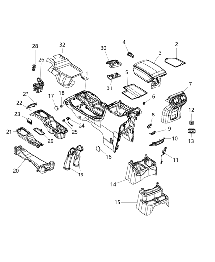 Armrest, Black Stitch Diagram for 6AC67TX7AH