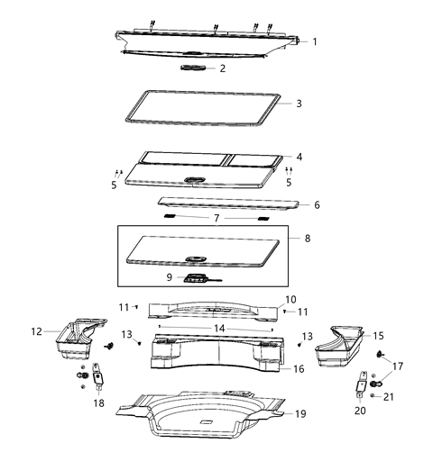 Handle Latch Release Load Floor Diagram for 6QR49DX9AA