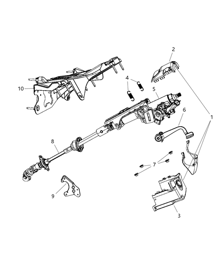 1999 Dodge Grand Caravan Column Steering Diagram for 5057351AF