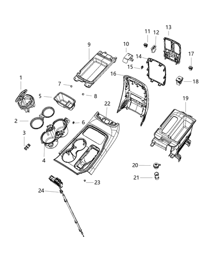 2010 Jeep Commander Bezel Gear Shift Indicator Diagram for 6FE051S4AB
