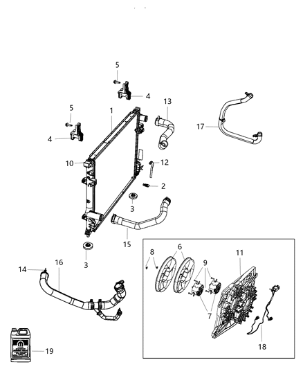 2004 Dodge Ram 2500 Hose Radiator Inlet Diagram for 55038160AD