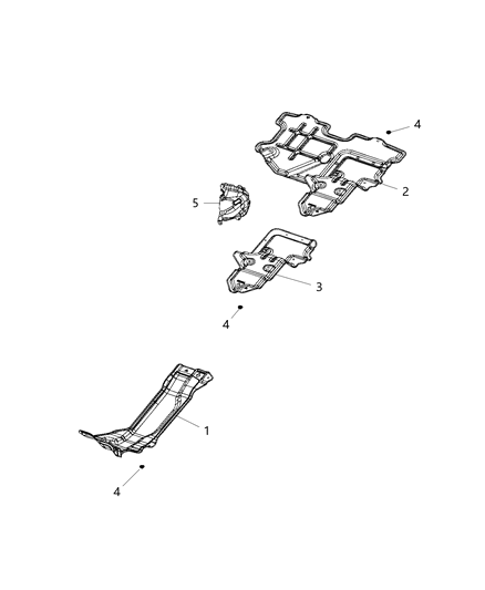 Shield Heat Exhaust Front Diagram for 68279813AA