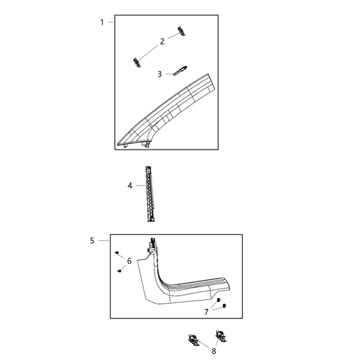 Molding A Pillar Diagram for 7DR98PS4AA