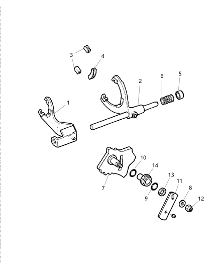 2004 Dodge Ram 1500 Support Gearshift Lever Diagram for 5080760AA
