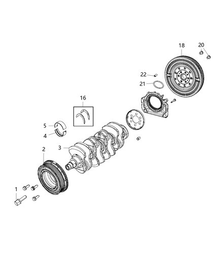 Bolt Hexagon Head Diagram for 68334234AA