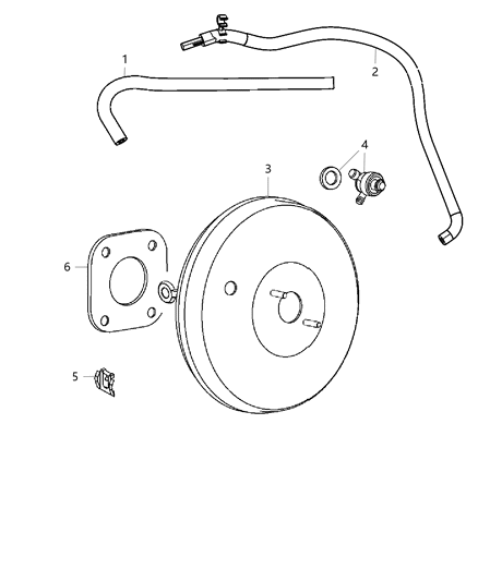 1996 Chrysler Sebring Hose Brake Booster Vacuum Diagram for 5105156AG