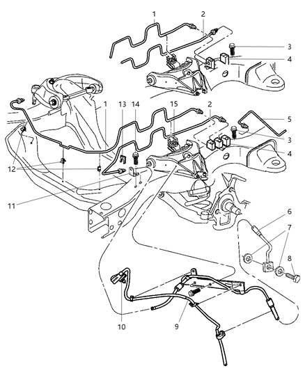 2000 Dodge Dakota Tube Brake Diagram for 52009904AB