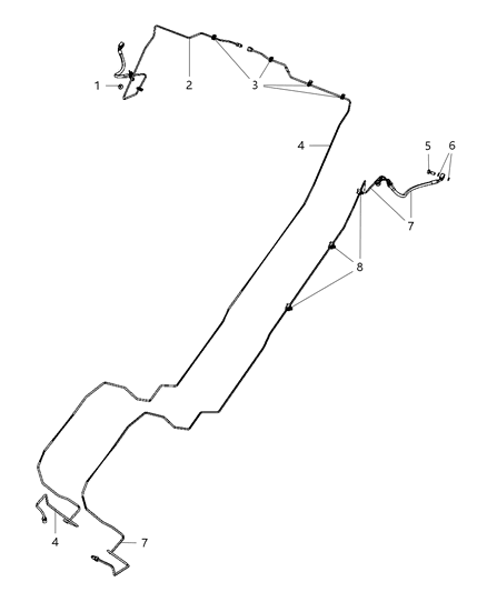 Tube Brake Hydraulic Control Unit To Union Right Diagram for 52109999AD