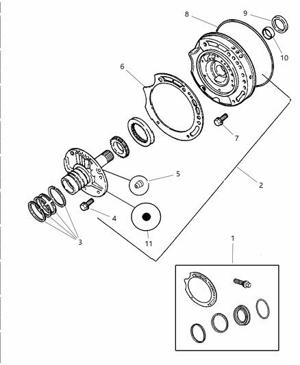 2006 Dodge Dakota Pump Kit Transmission Oil Diagram for R8054588AA