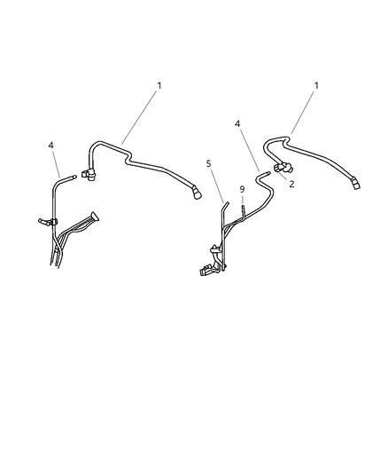 2005 Chrysler PT Cruiser Tube Fuel Supply Diagram for 5085023AA