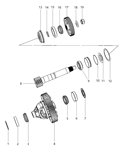 1999 Chrysler Town & Country Shaft Transfer Gear Diagram for 4531976AB