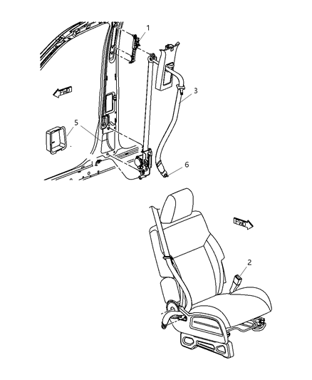 Seat Belt Front Outer Diagram for 1KE981DVAA