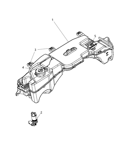 1985 Dodge Aries Cap Coolant Recovery Bottle Diagram for 68020726AA