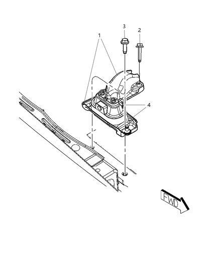 2001 Chrysler 300M Support Engine Mount Diagram for 4880494AA