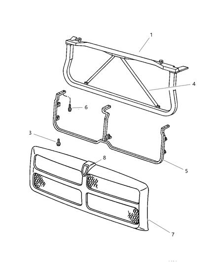 Bracket Radiator Grille Diagram for 55076867AB